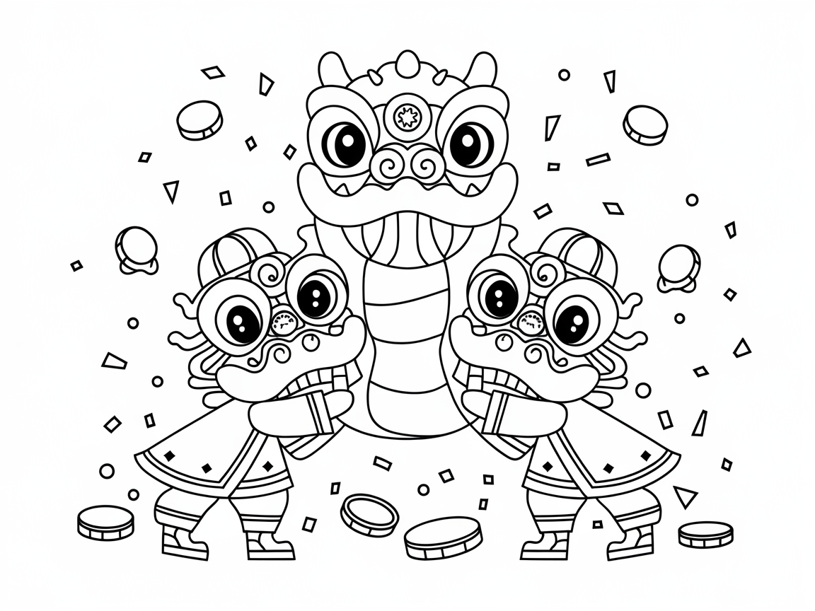 Dance Along with This Joyful Lion and Dragon Trio