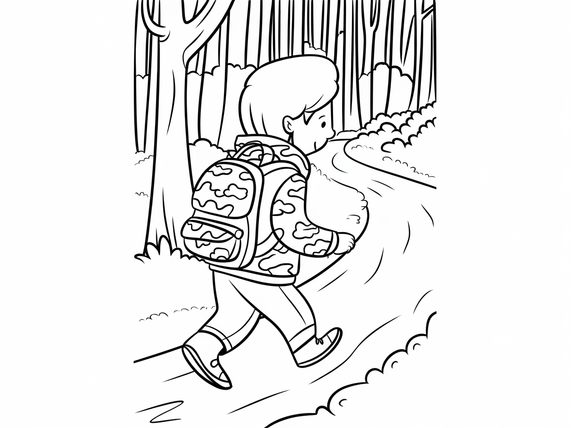 Adventure Awaits: Color This Young Explorer in Camouflage