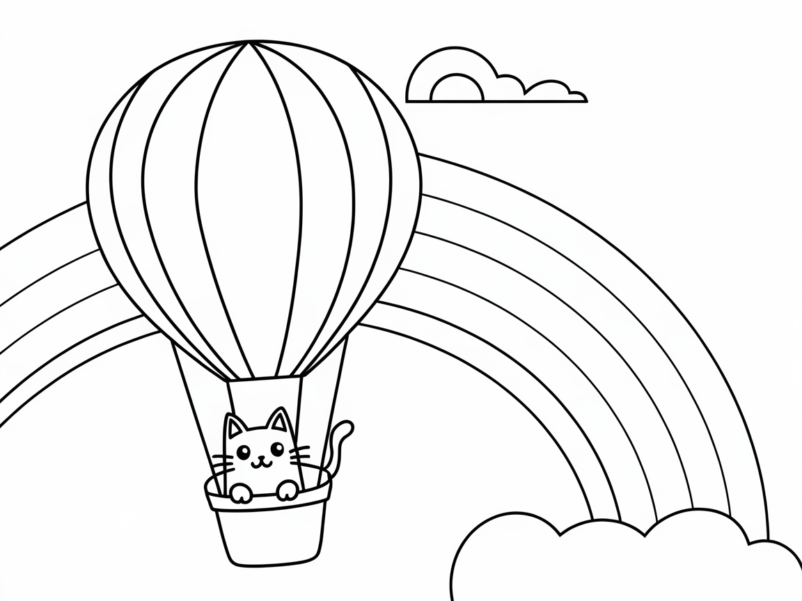 Sail on a Rainbow with This Joyful Cat in a Balloon