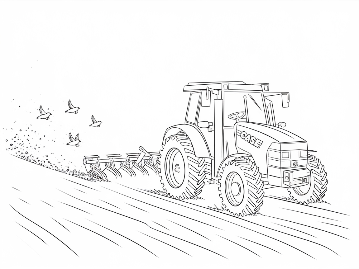 Join the Journey with This Tractor Tillage Scene