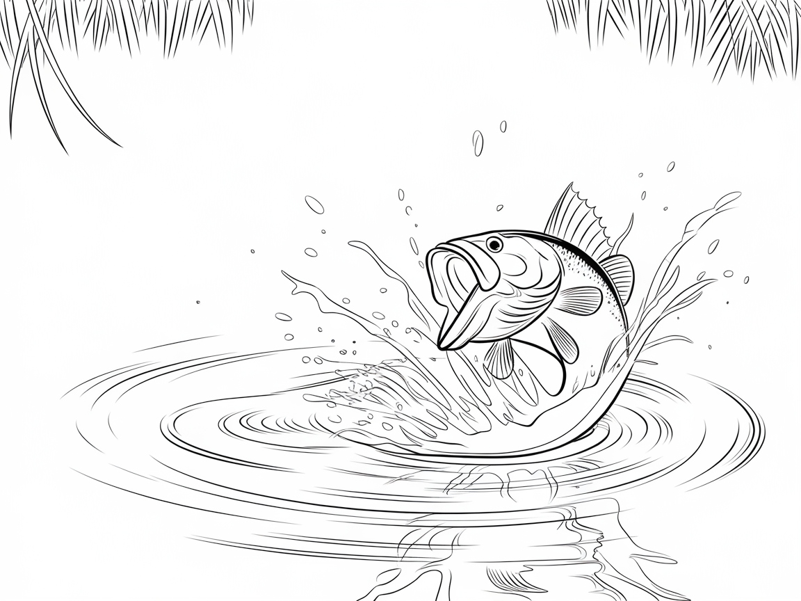 Leaping Bass in Action: Splashing Excitement