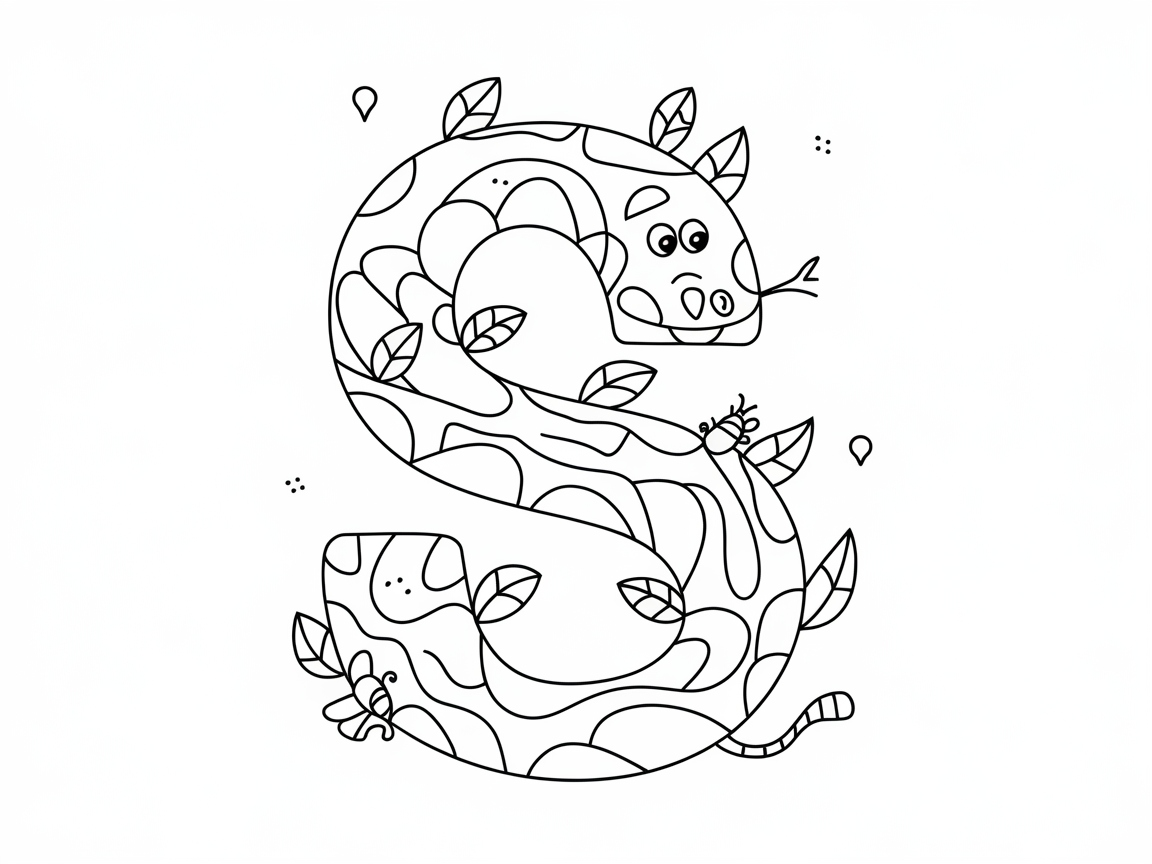 Transform the Letter S into a Playful Snake Coloring Adventure