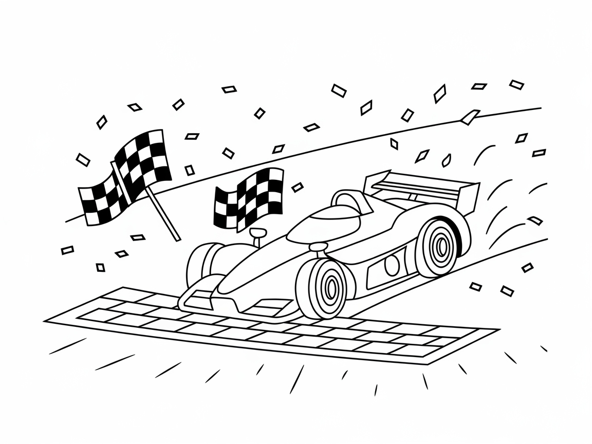 Speed Ahead: Formula One Racing Car Coloring Page