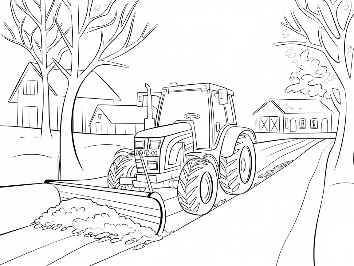 Winter Tractor Adventure: Plowing Through Snow