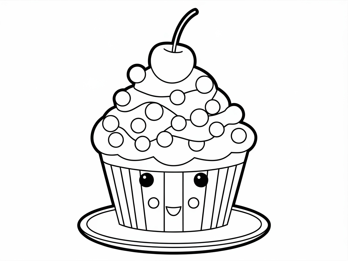 Sweet Treat: Cute Cupcake Coloring Fun