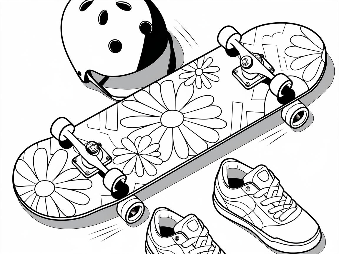 Skateboard Floral Vibes: Unleash Your Inner Artist