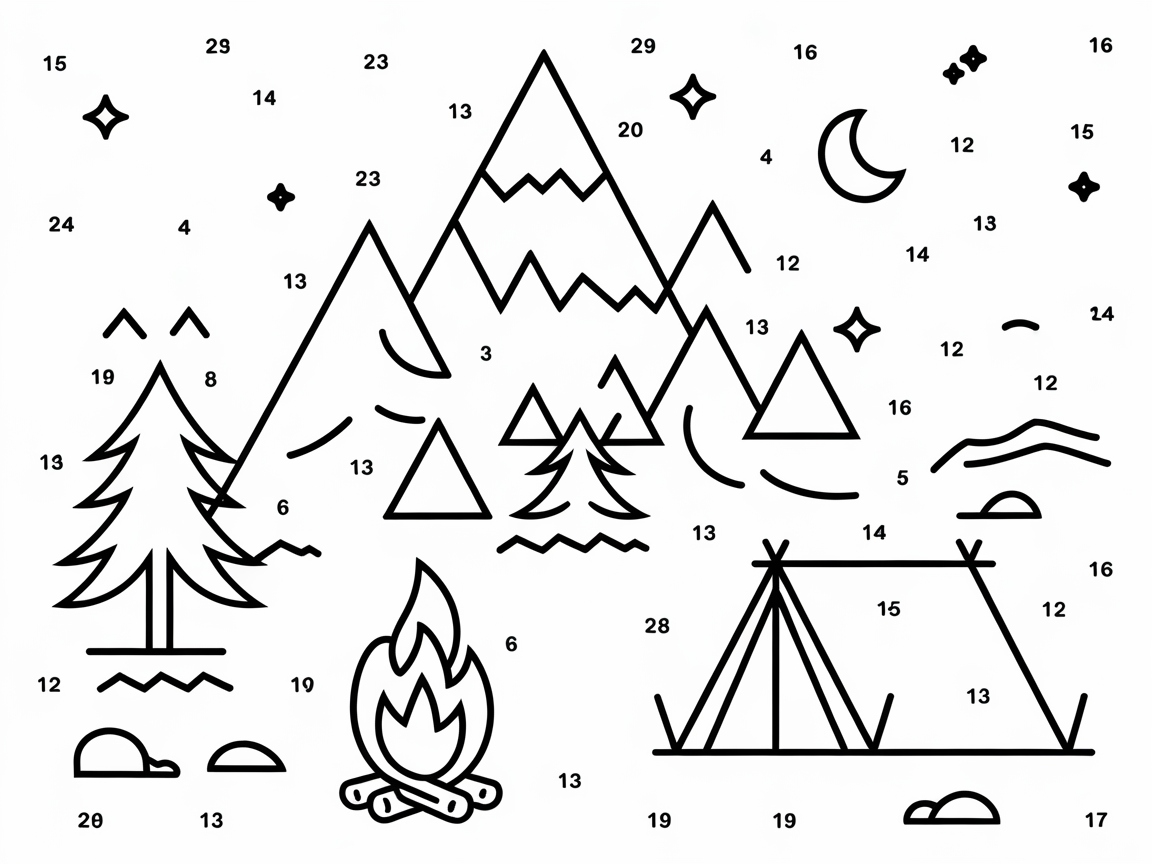 Campfire Night Under Starry Mountains
