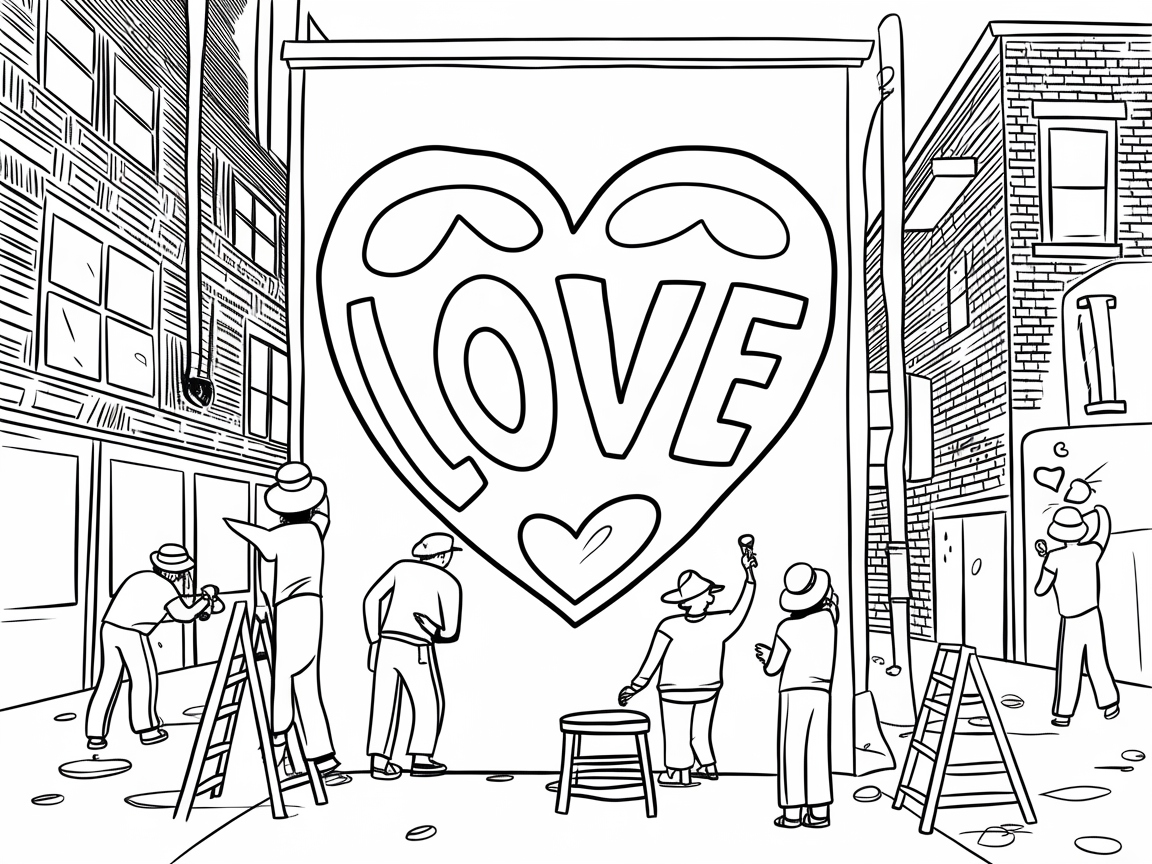 Bring Vibrancy to This Heartfelt Street Art Scene