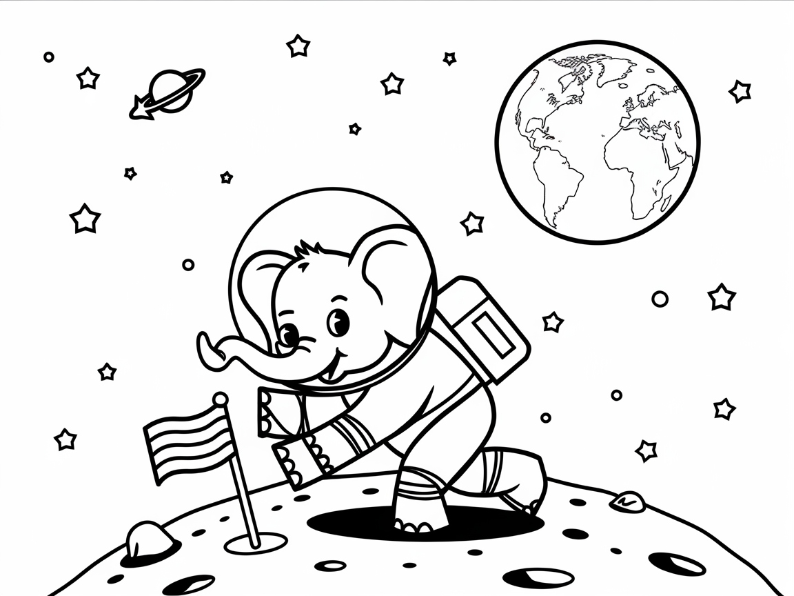Out-of-This-World Adventure with Astronaut Elephant