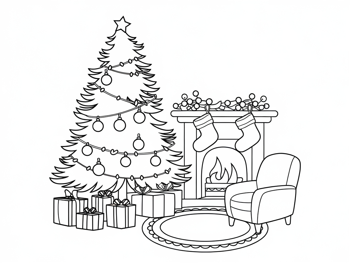Cozy Christmas Scene Ready for Your Color Palette