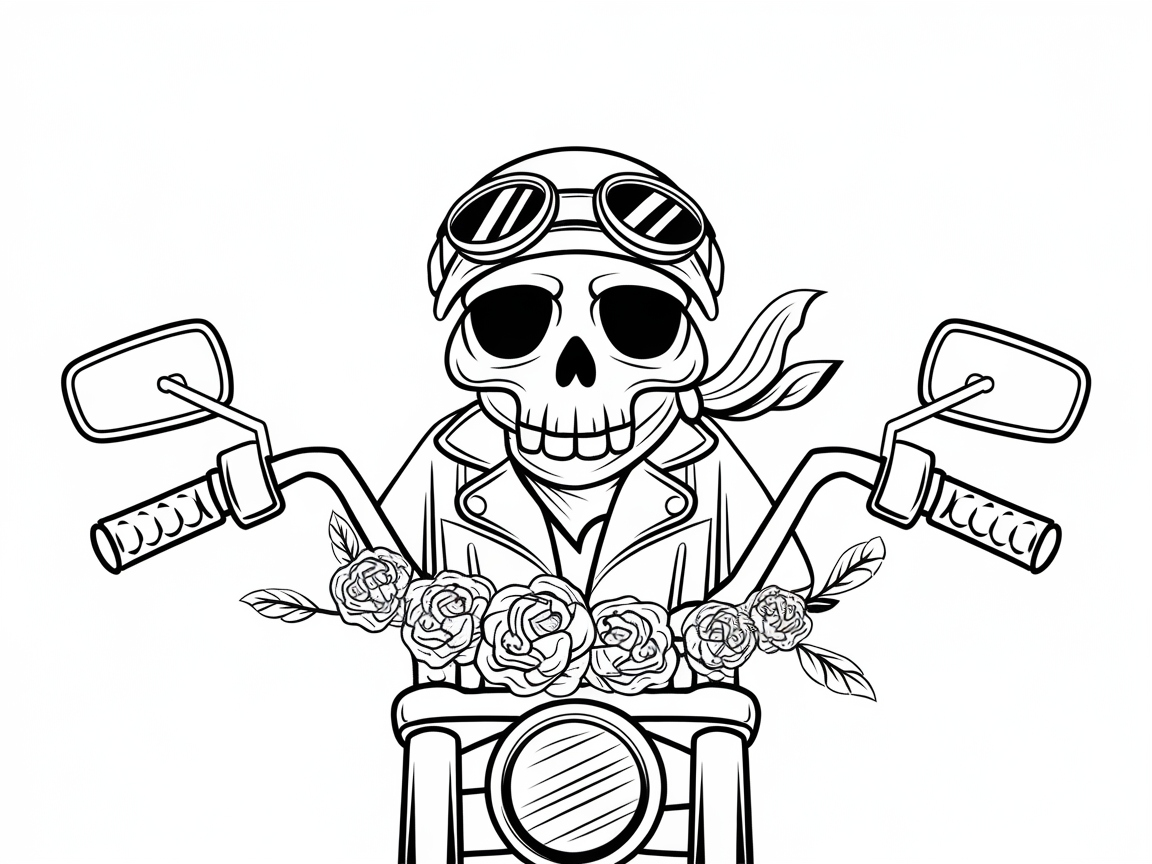 Ride Into Creativity with This Motorcycle Skull and Roses