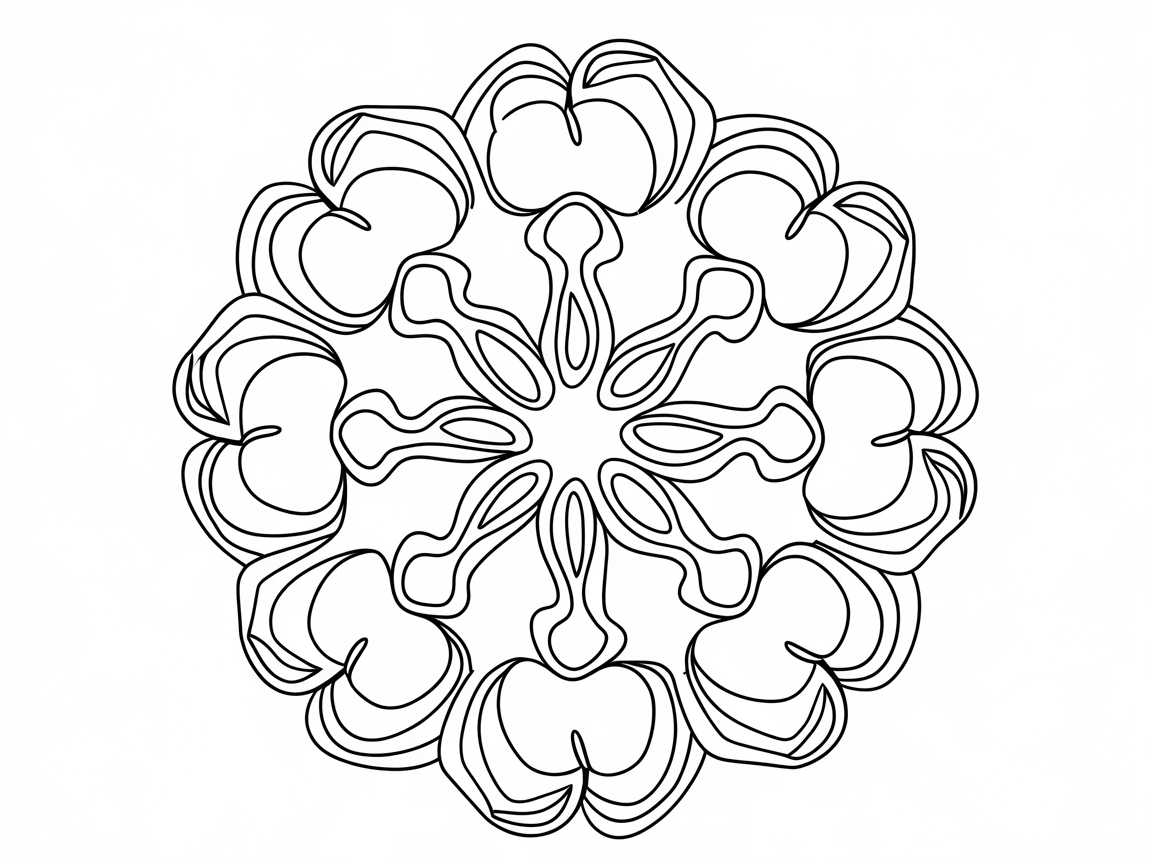 Intricate Apple Mandala for Creative Coloring