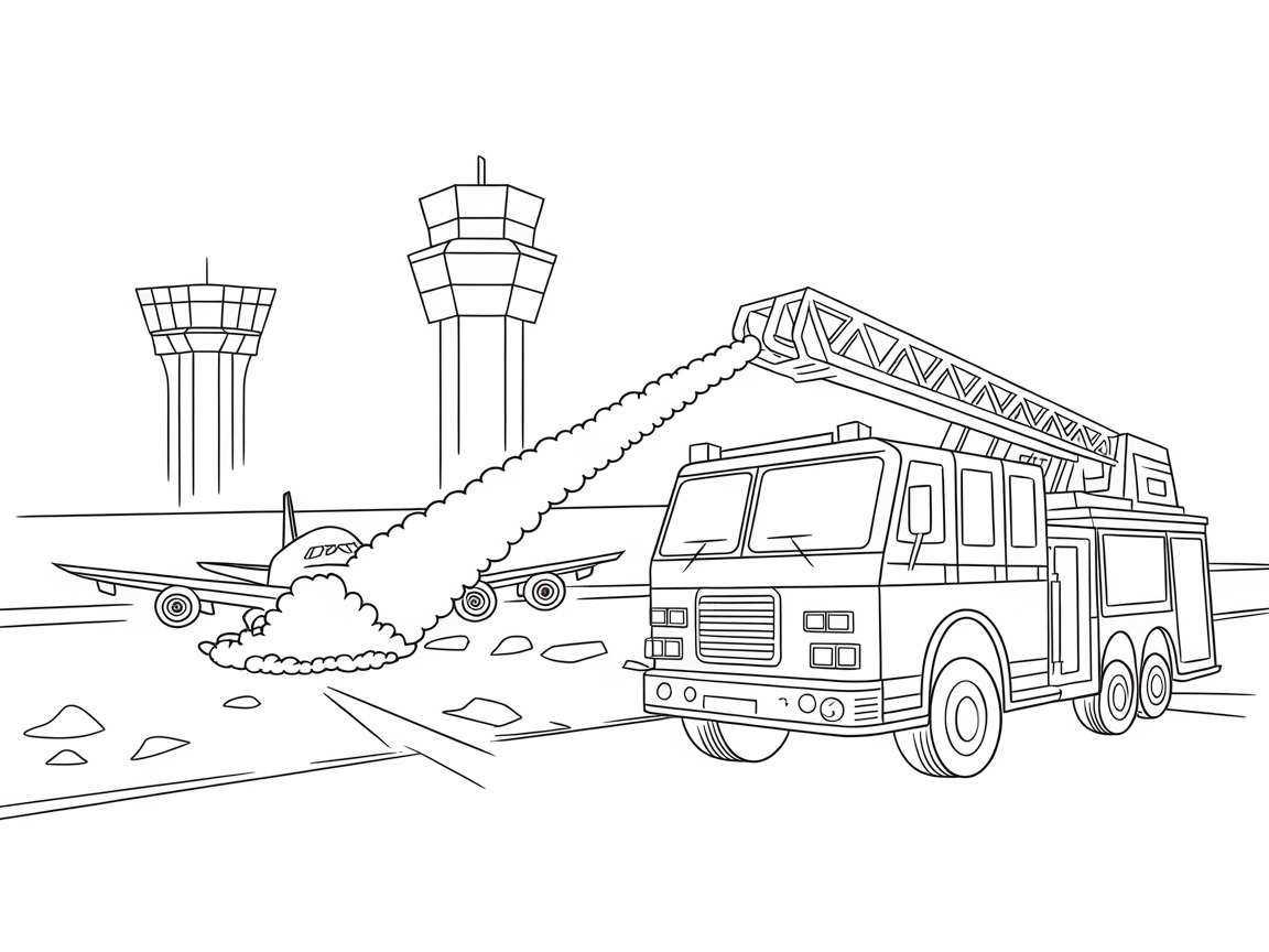 Take Off with This Airport Fire Truck Action Scene