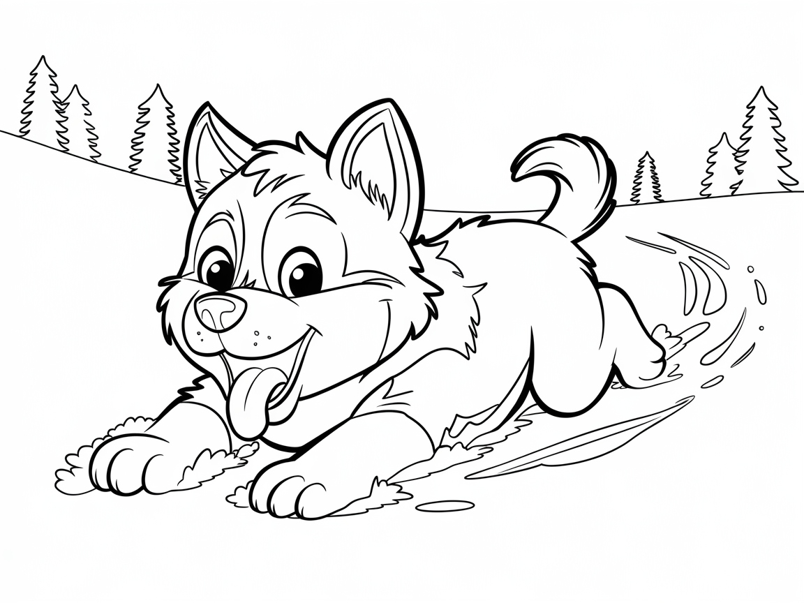 Playful Husky Ready for Color