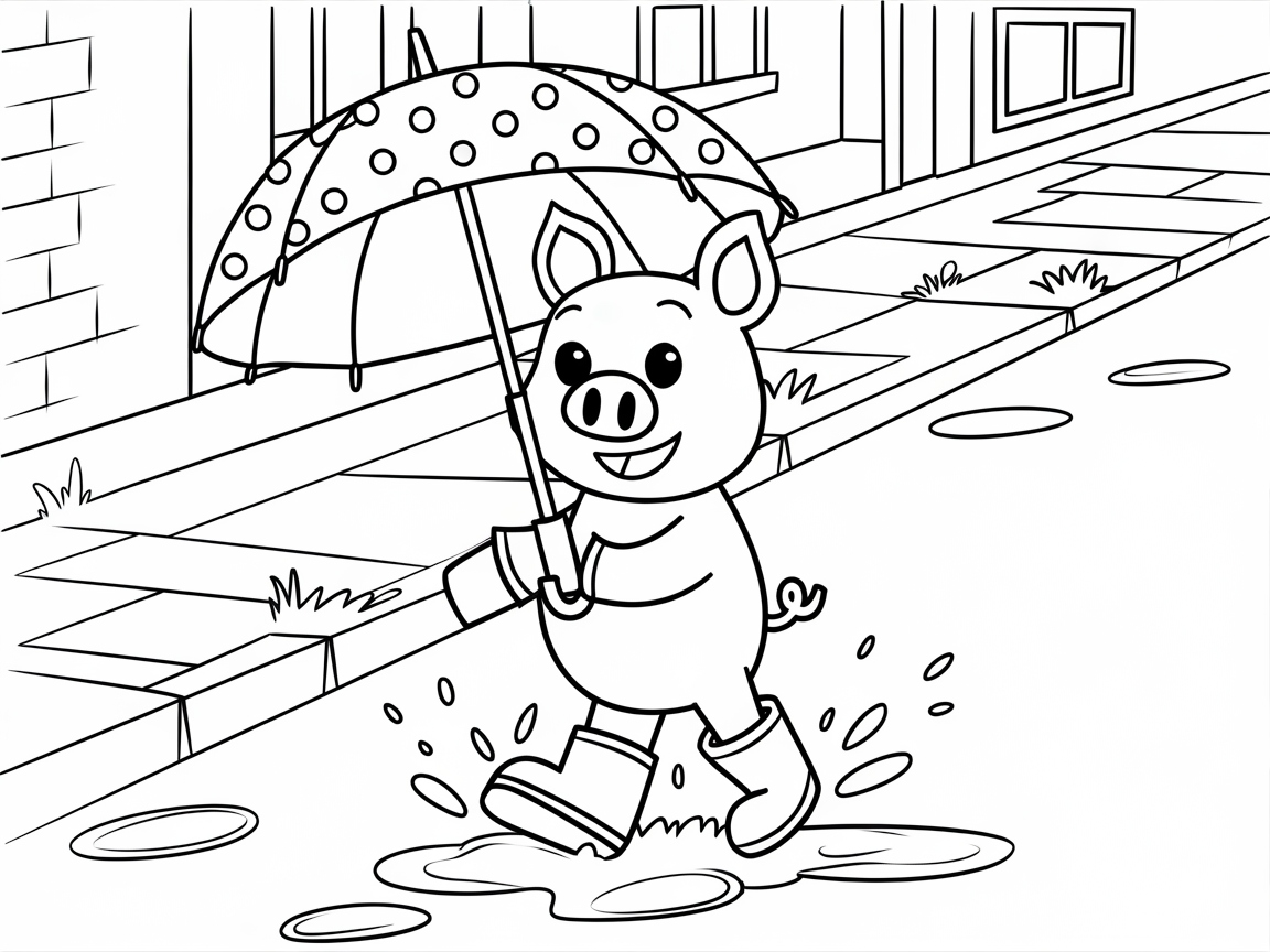 Rainy Day Fun with Piggy and Puddles