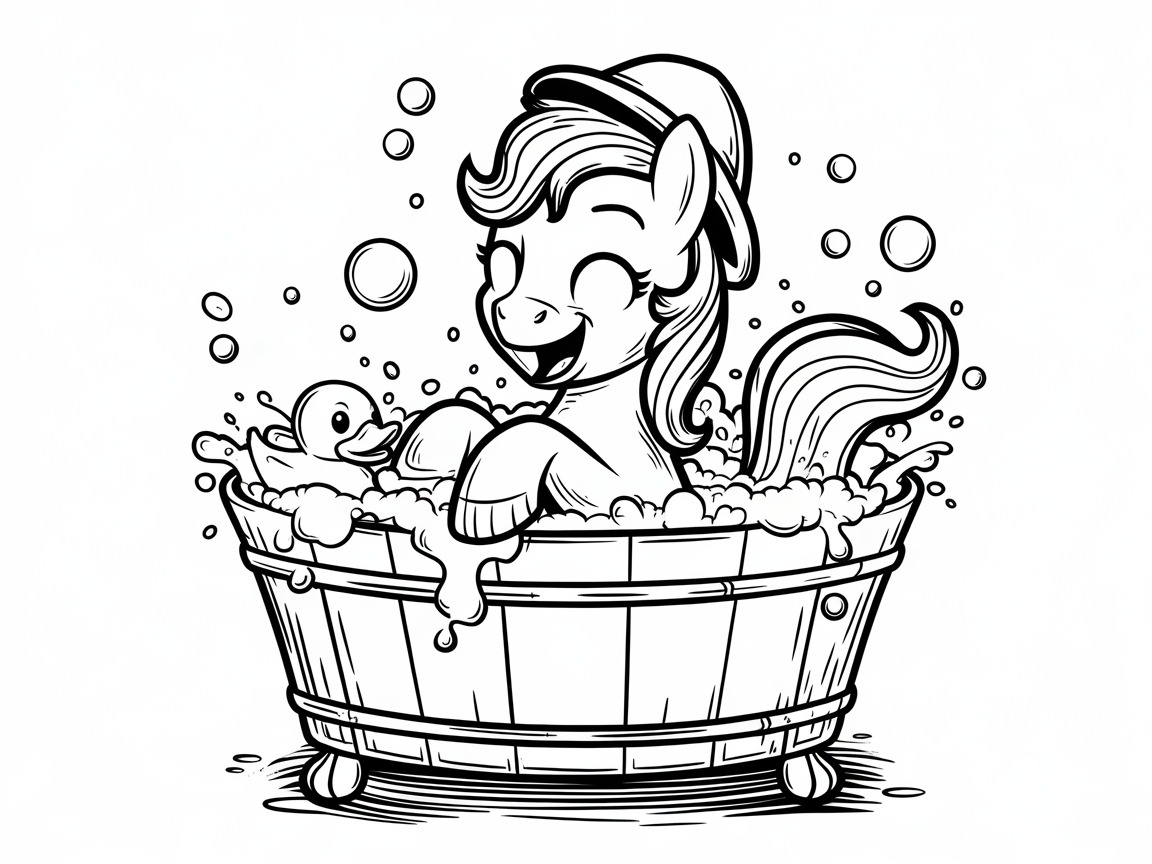 Bubble Play with a Pony and Duck