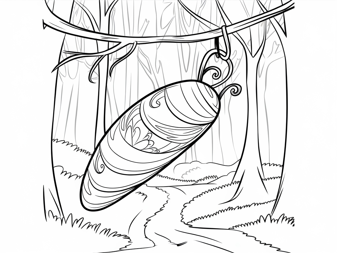 Intricate Cocoon in a Forest Setting