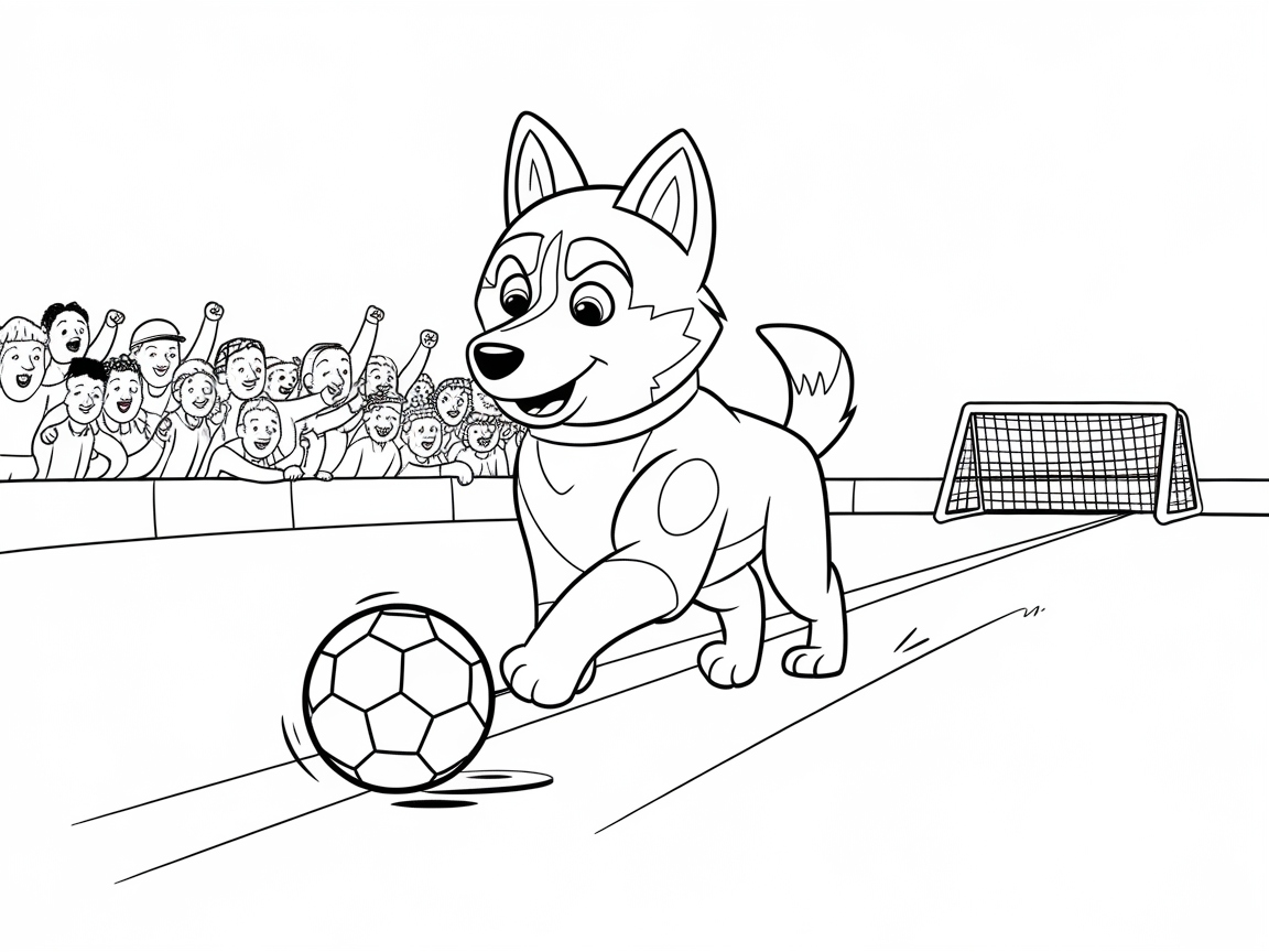 Soccer Star Husky on the Field
