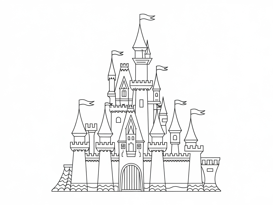 Bring Fairy Tales to Life with This Majestic Castle Coloring Page