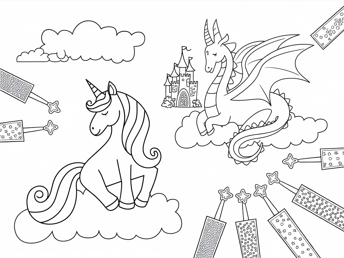 Magical Cloudland: Unicorns and Dragons Adventure