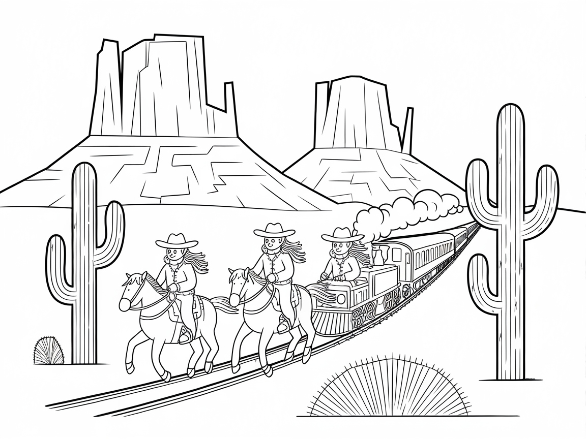 Wild West Train Adventure with Cowboys