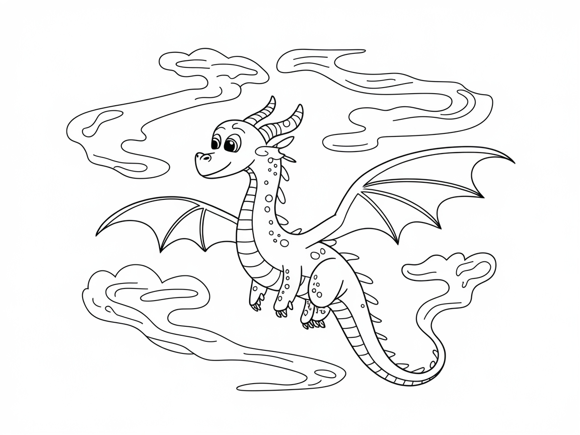 Fly with a Friendly Dragon in the Clouds