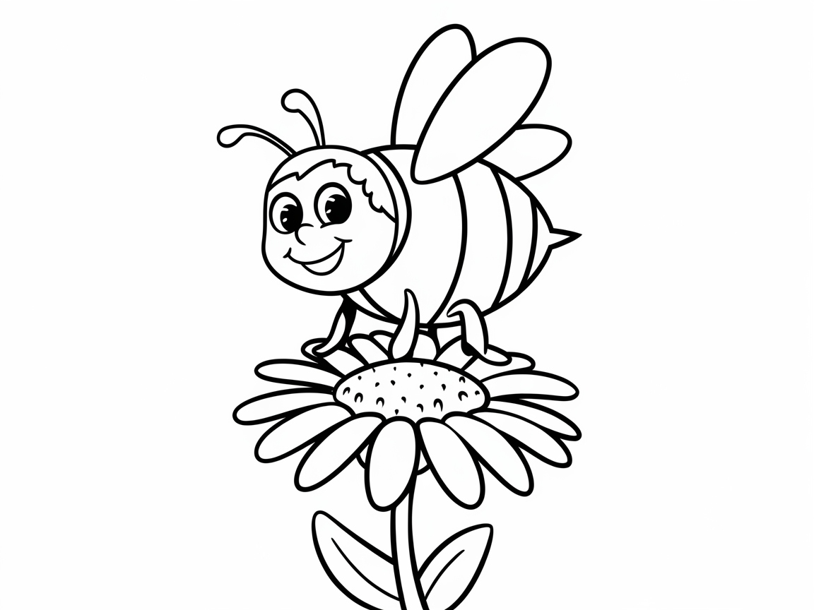 Buzzing Into Joy With This Happy Bee Coloring Page