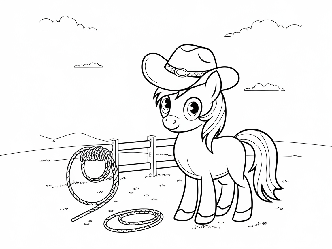 Adorable Cowboy Pony on the Ranch