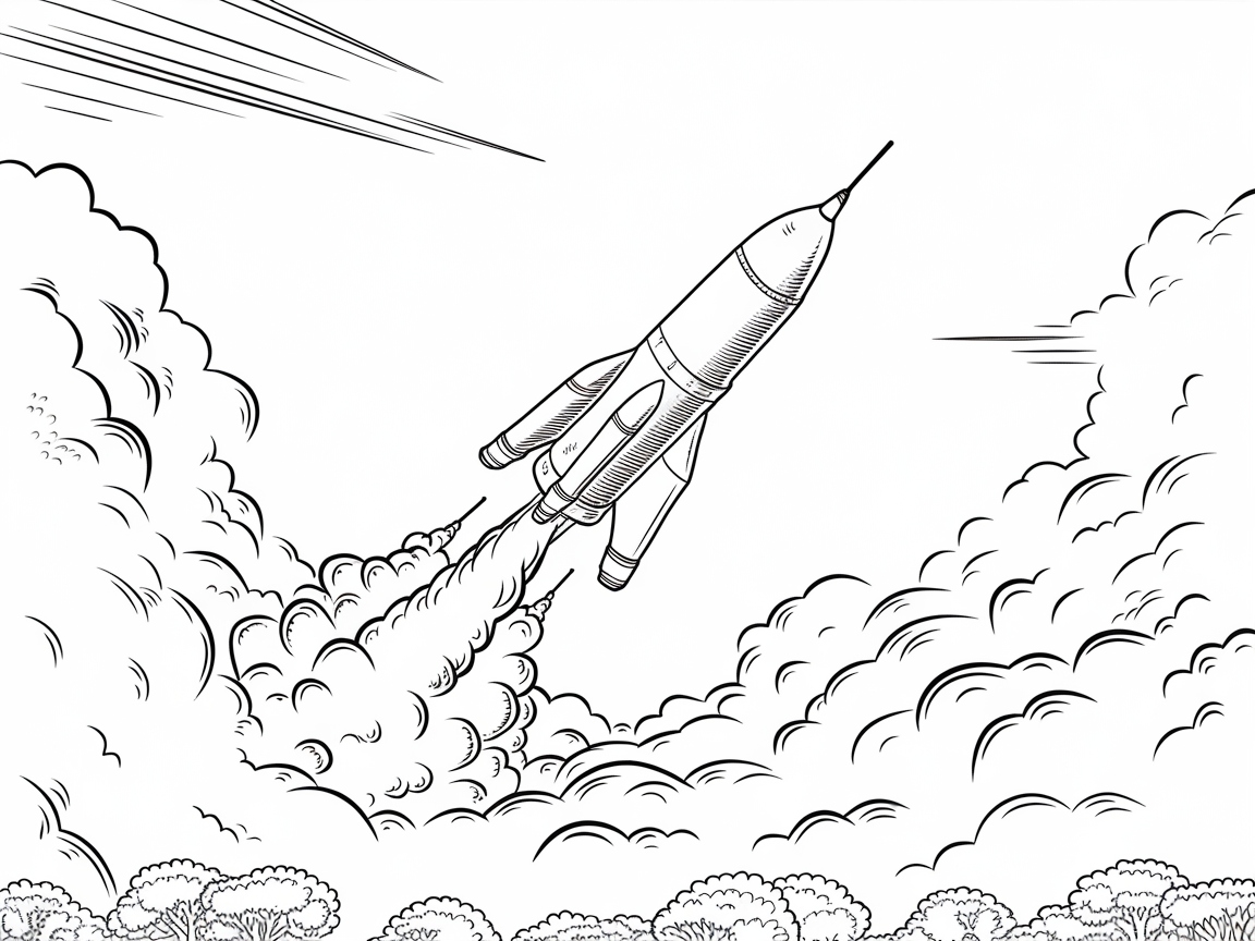 Blast Off into the Sky with This Dynamic Rocket Scene