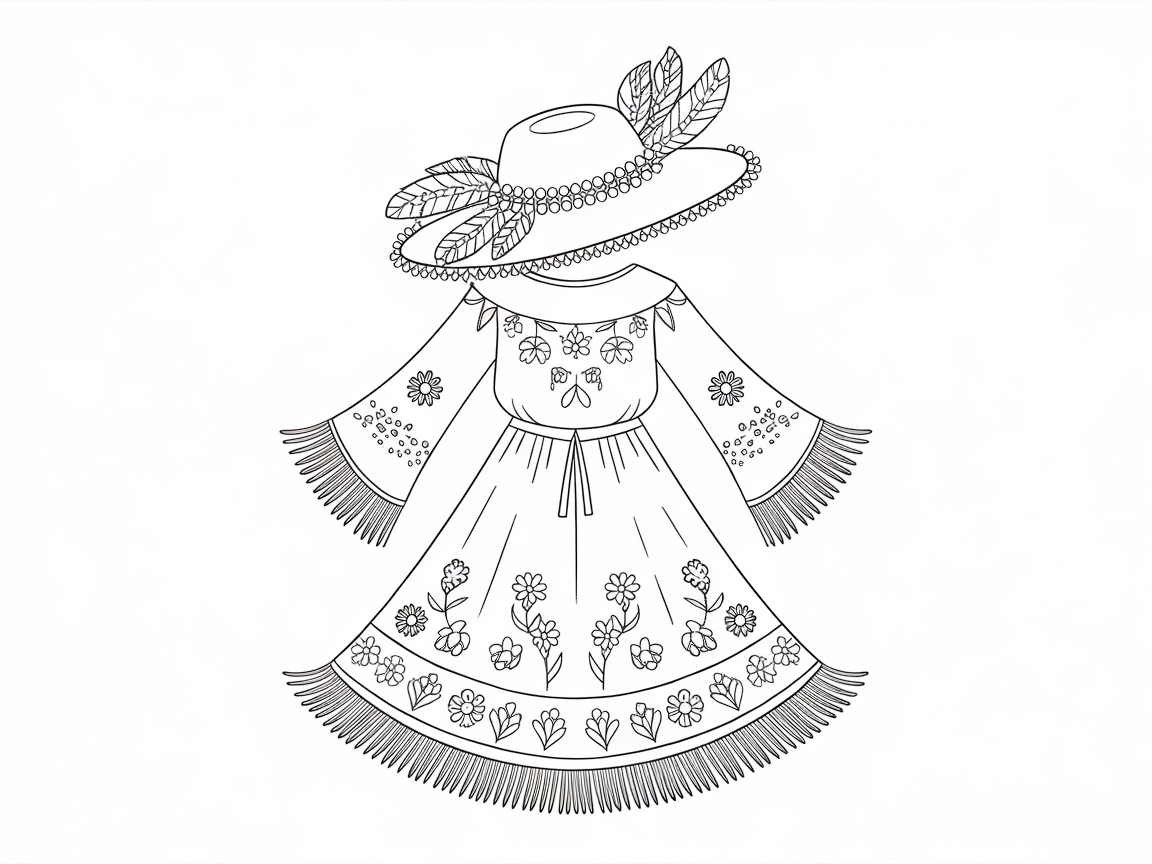 Get Ready for Spring with This Floral Dress and Hat Coloring Page