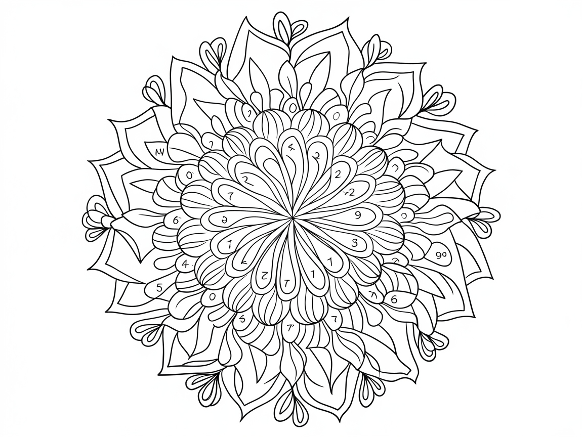 Dive into Detailed Relaxation with This Mandala Color by Number