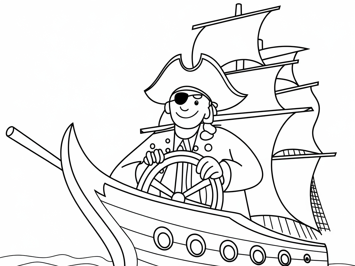 Sail the Seas with This Jolly Pirate Coloring Page