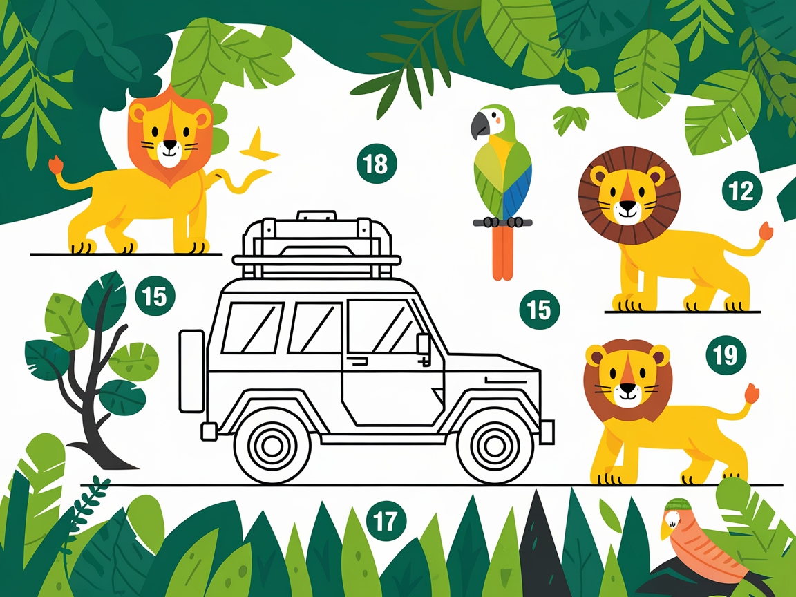 Safari Adventure Awaits in This Fun Jungle Coloring Page