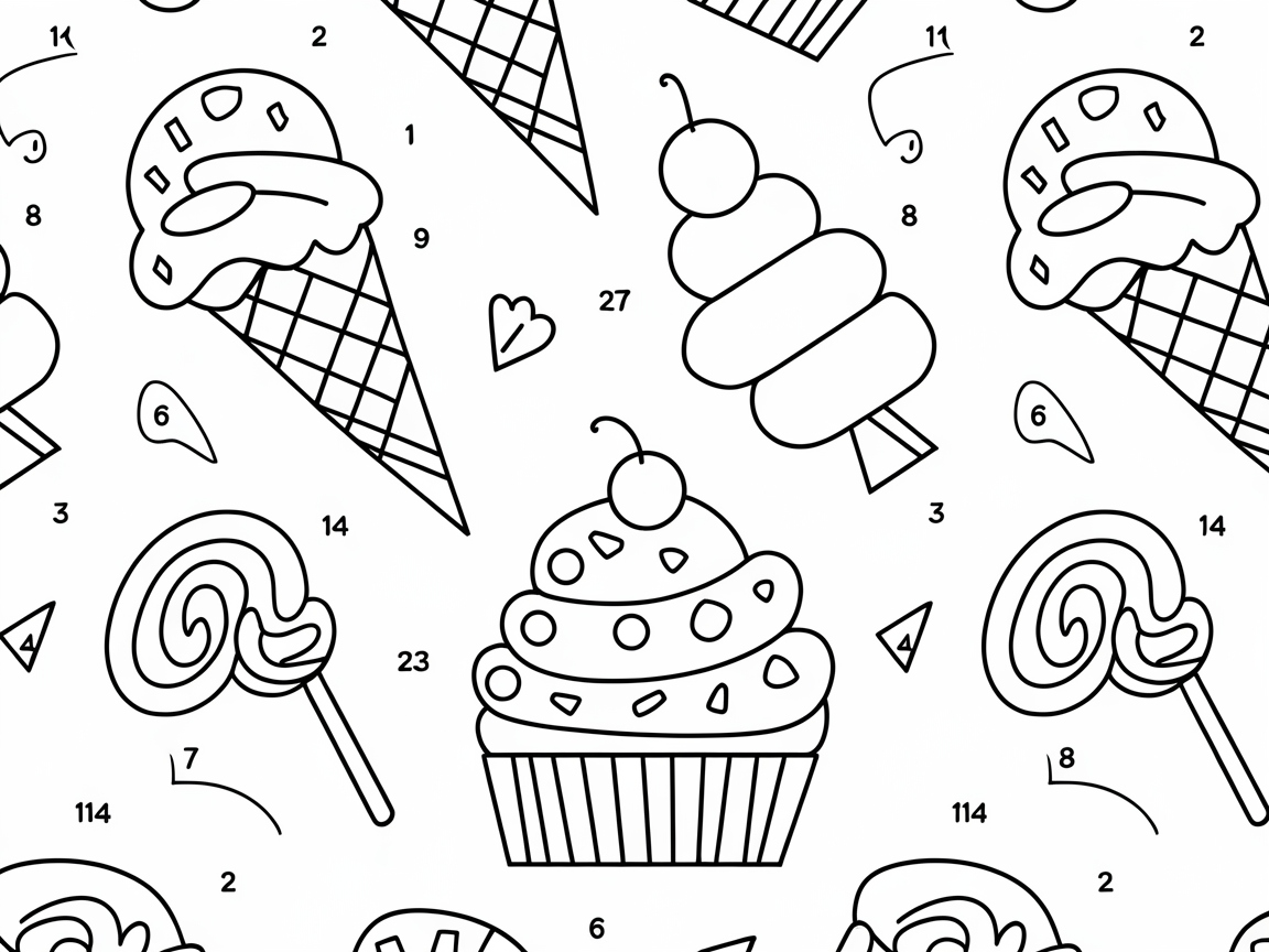 Sweet Treats Await in This Color by Number Page