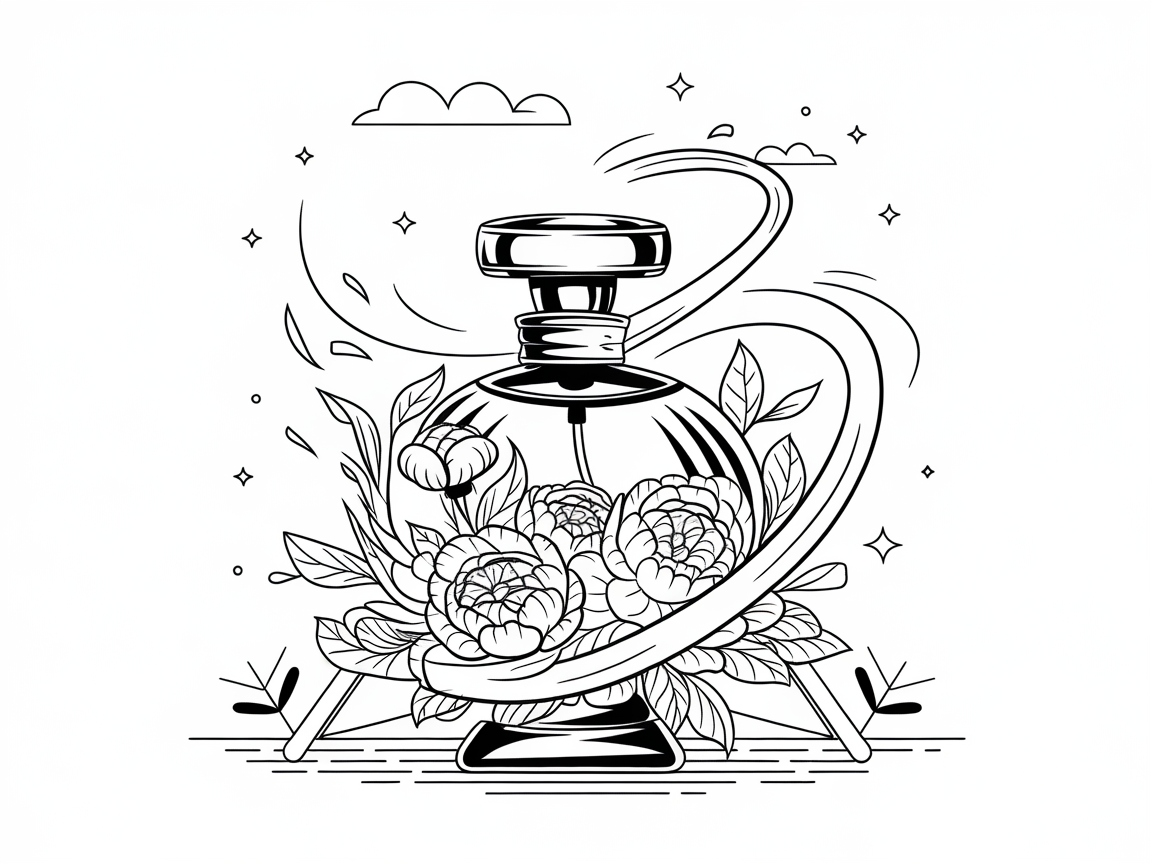 Floral Perfume Bottle: Scents and Colors Combined