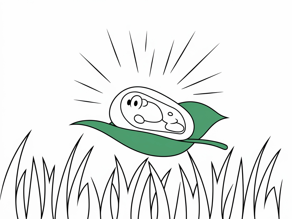 Awakening Cocoon in a Sunlit Meadow