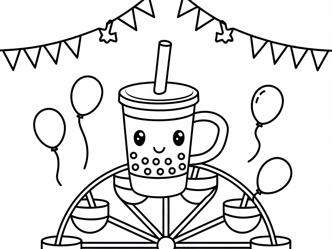 Whirl into Fun with This Festive Boba Ferris Wheel!