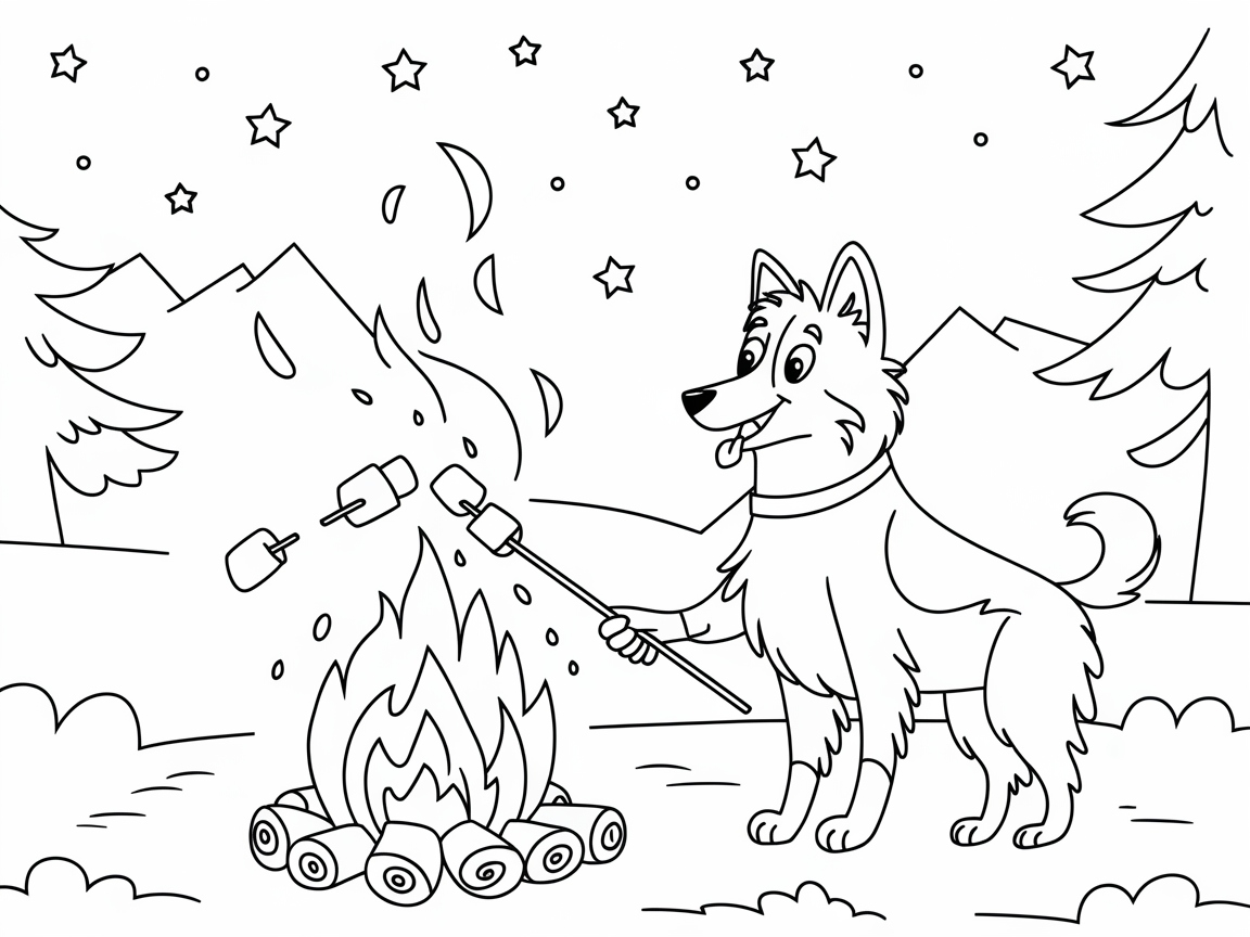 Enjoy a Campfire Night with This Marshmallow-Roasting Collie