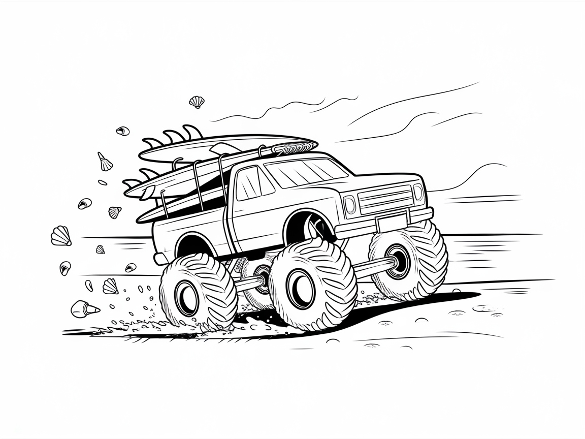 Catch the Wave with This Surfboard Monster Truck