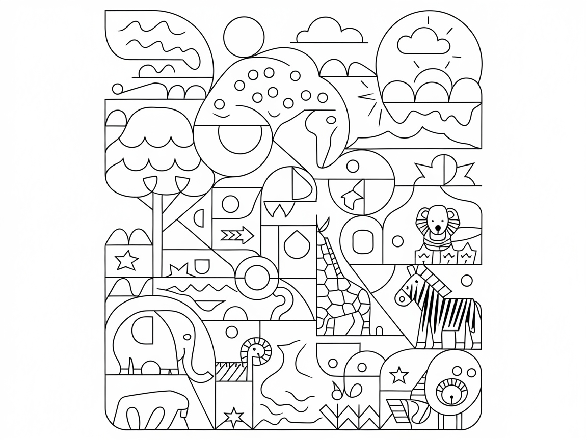 Geometric Safari: Explore the Wild in Abstract Art