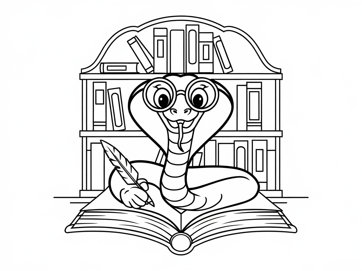 Color the Bookish Charm of This Librarian Cobra