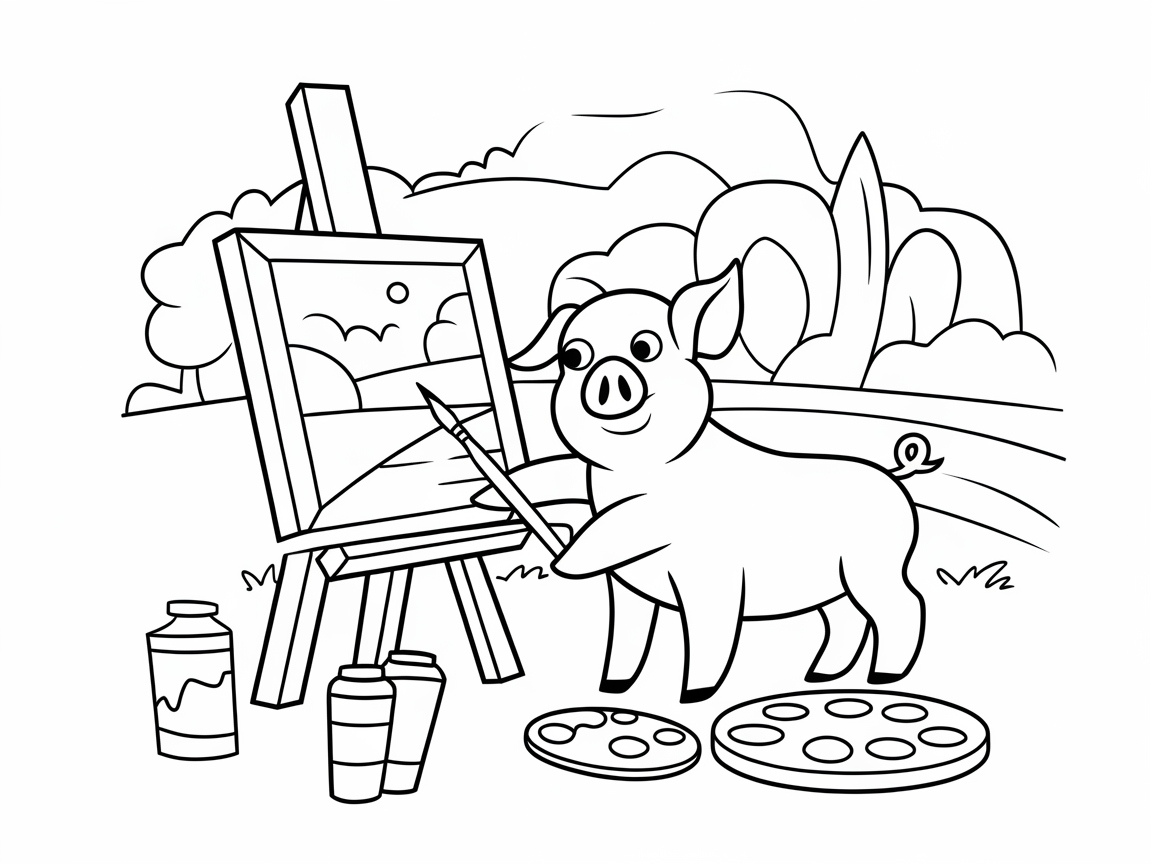 Create a Masterpiece with Artist Piggy