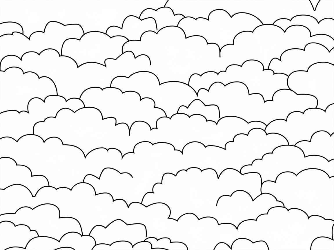 Float on a Sea of Clouds with This Dreamy Coloring Page