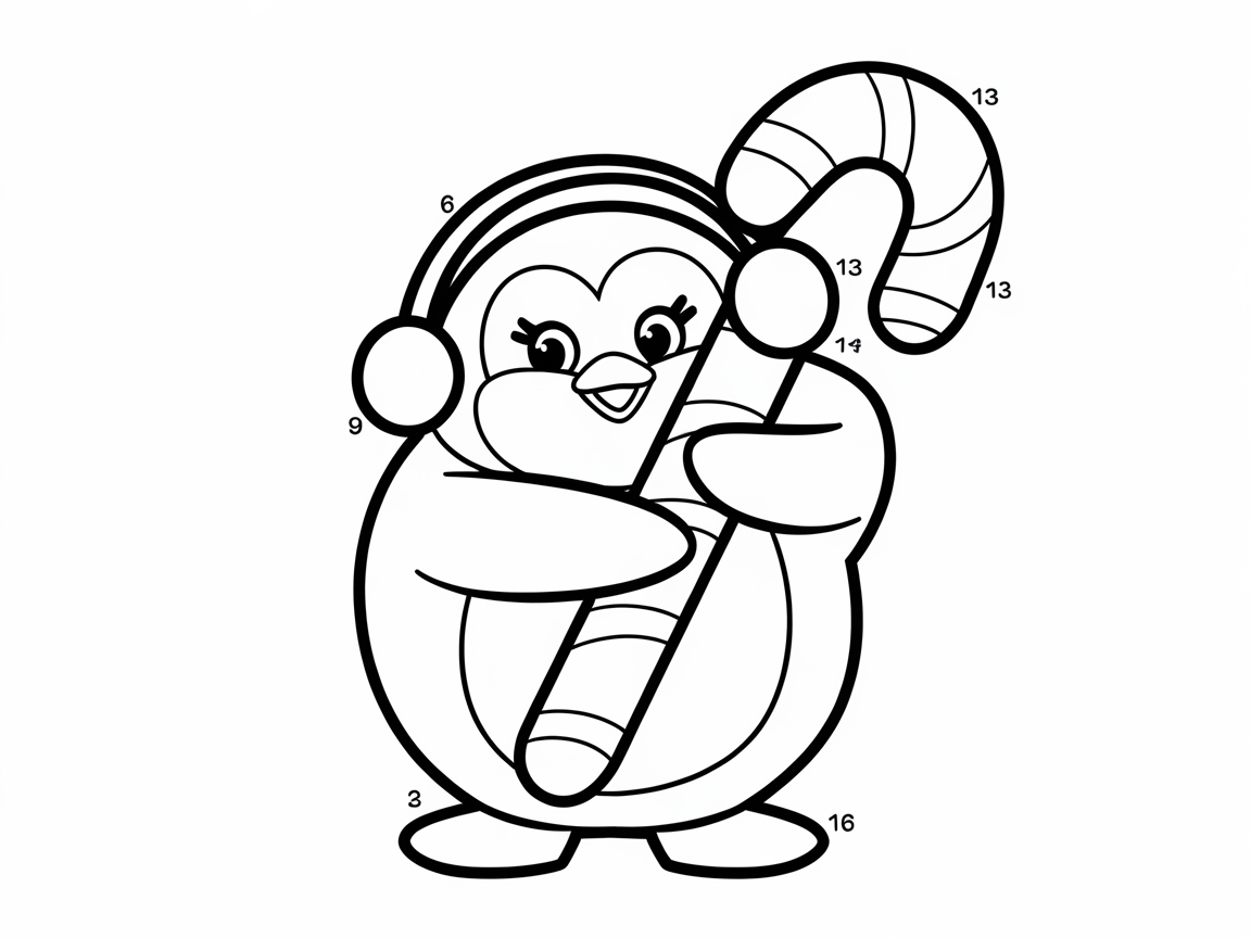 Delight in a Penguin with a Candy Cane