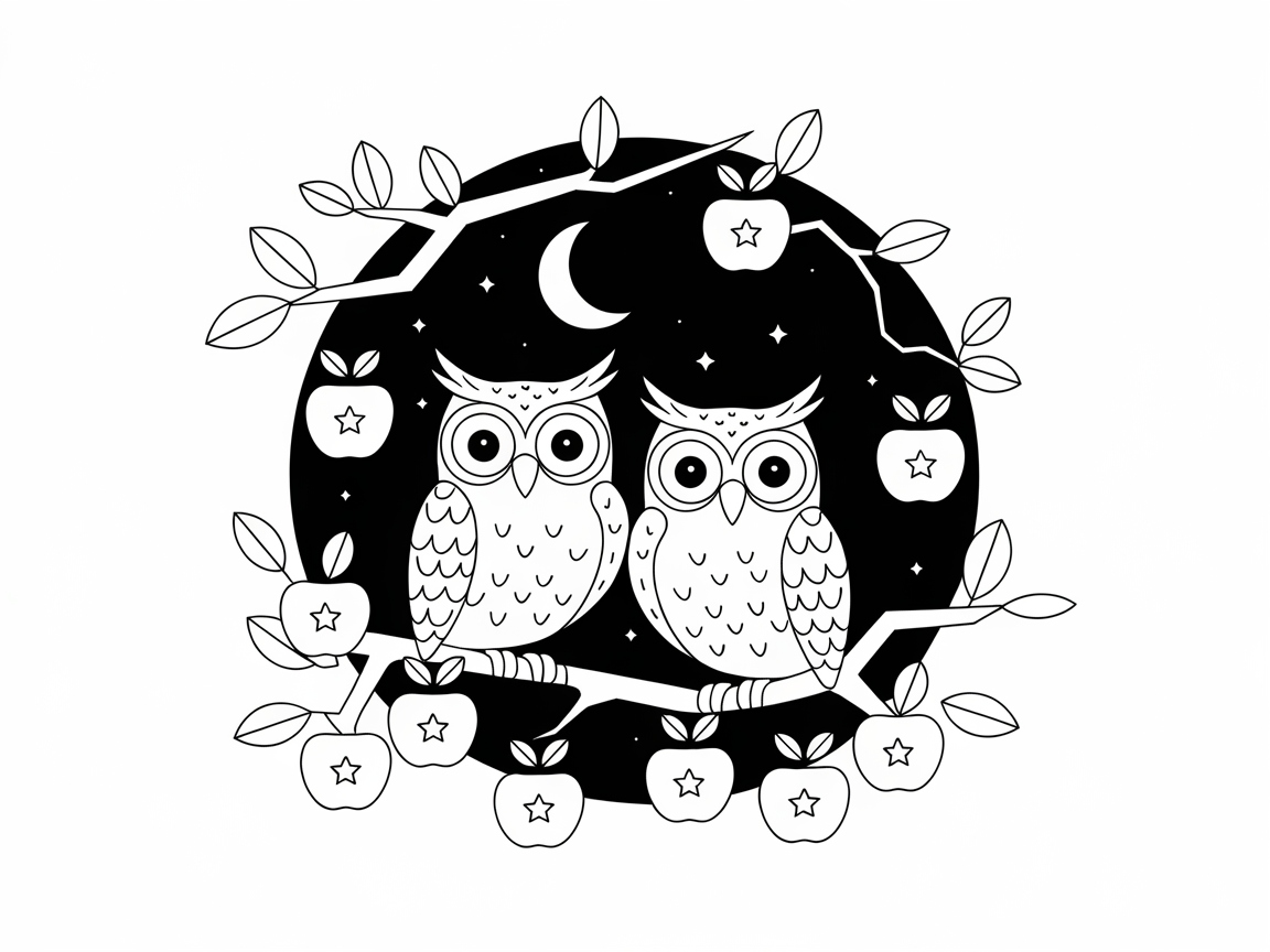 Nocturnal Owls in an Apple Orchard
