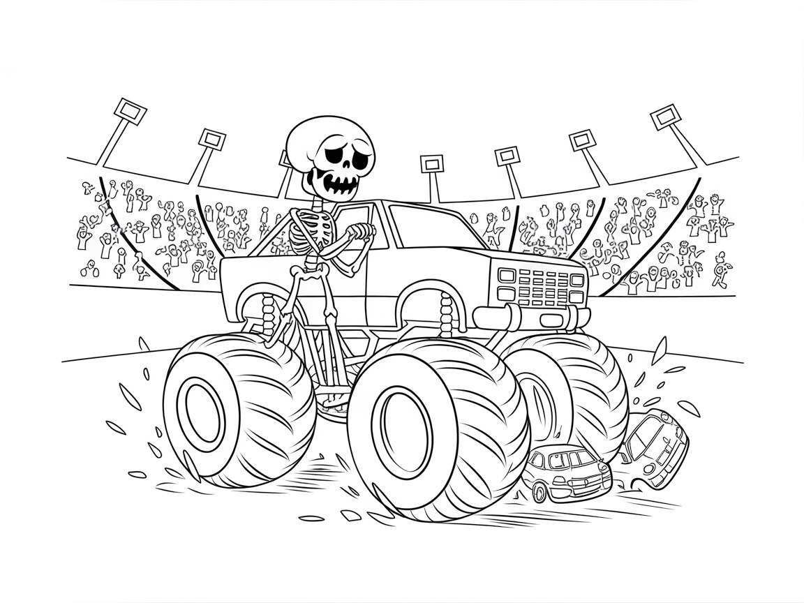 Rev Up Fun with This Monster Truck Skeleton Showdown