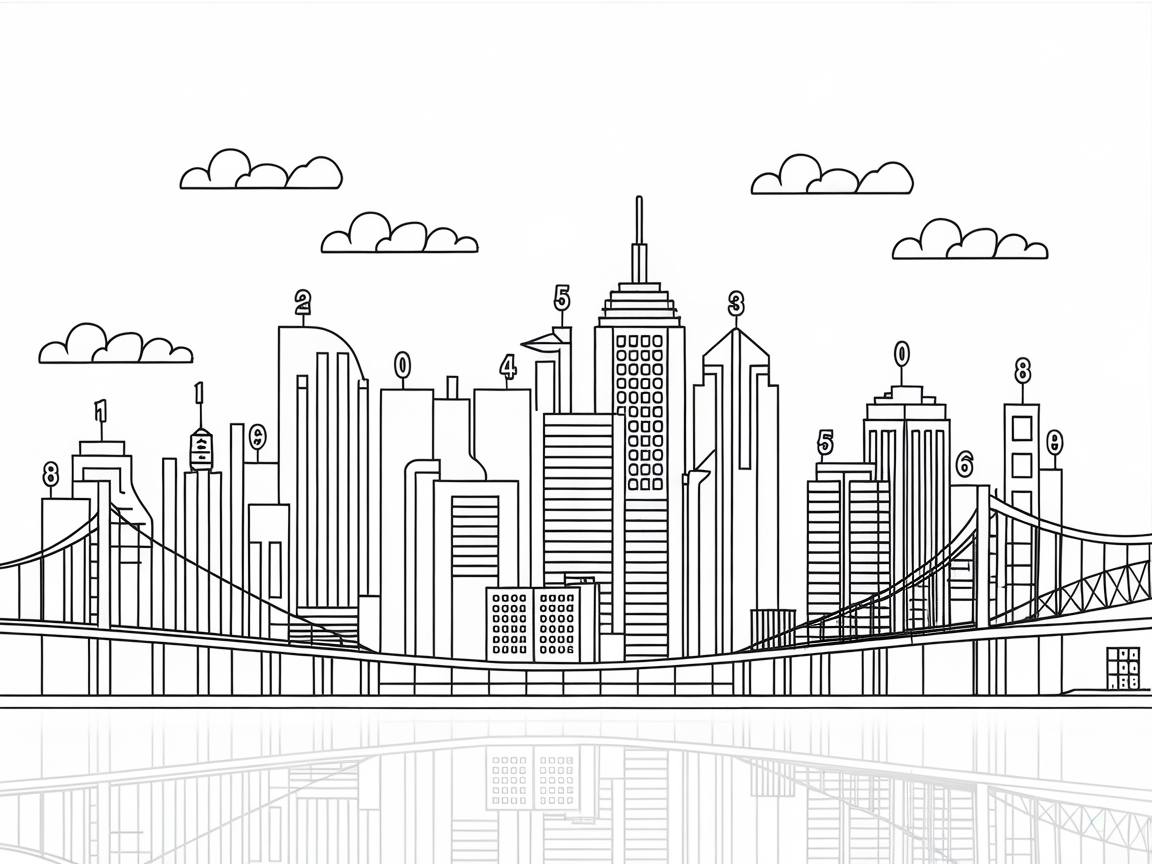 Explore Urban Splendor with This Skyline Color by Number