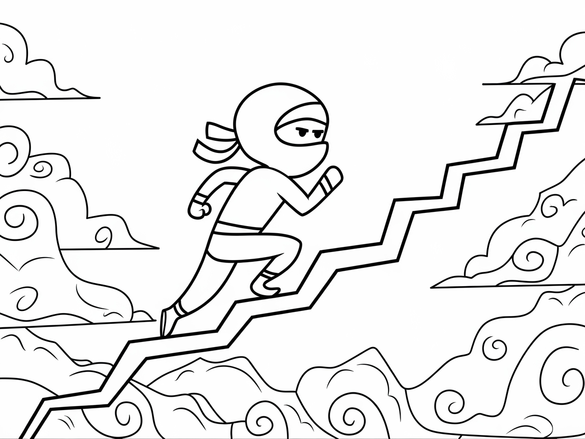 Ninja Ascending the Cloud Stairway