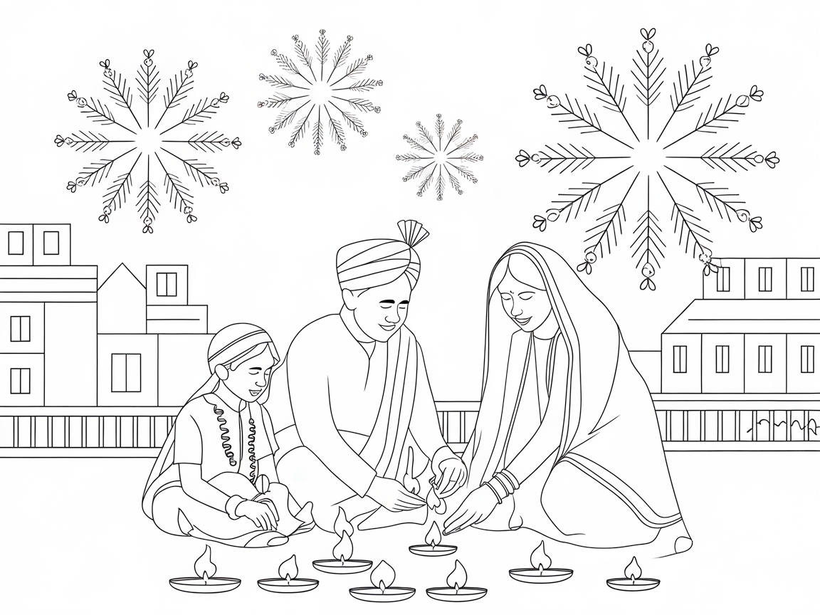 Illuminate the Night with This Diwali Family Scene