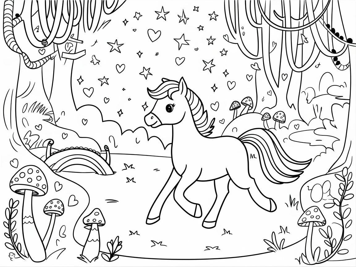 Explore Enchantment with This Mystical Pony Scene